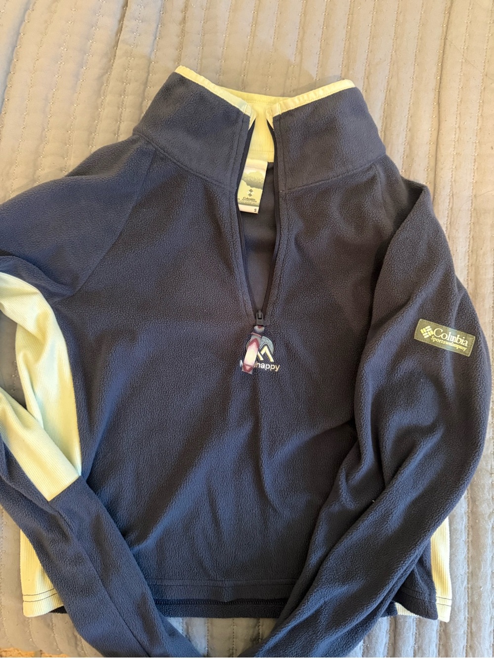 Madhappy Navy Quarter-Zip Fleece with Cream Trim